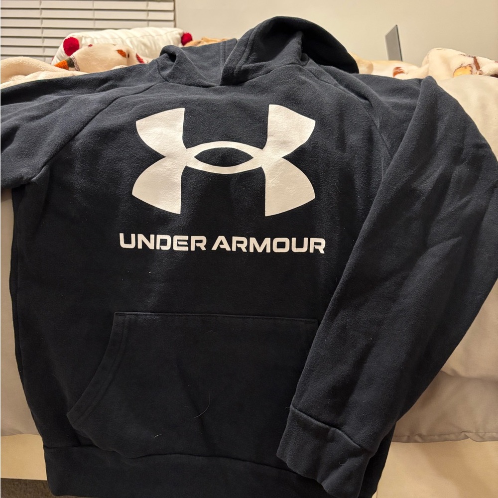 Under Armour Boy’s Black Hoodie with White Logo